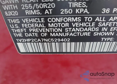 2022 Volkswagen Atlas 2.0T Se W/Technology from USA, damaged, VIN 1V2HP2CA7NC529402